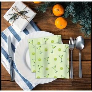 Dirty Marinti Cocktail Napkins Olive 🫒 Green 20ct